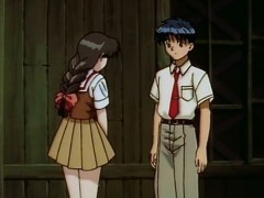 Tied anime coed poked from behind by pervert